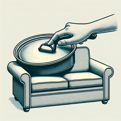 Sofa reinigen mit Topfdeckel » Ungewöhnliche